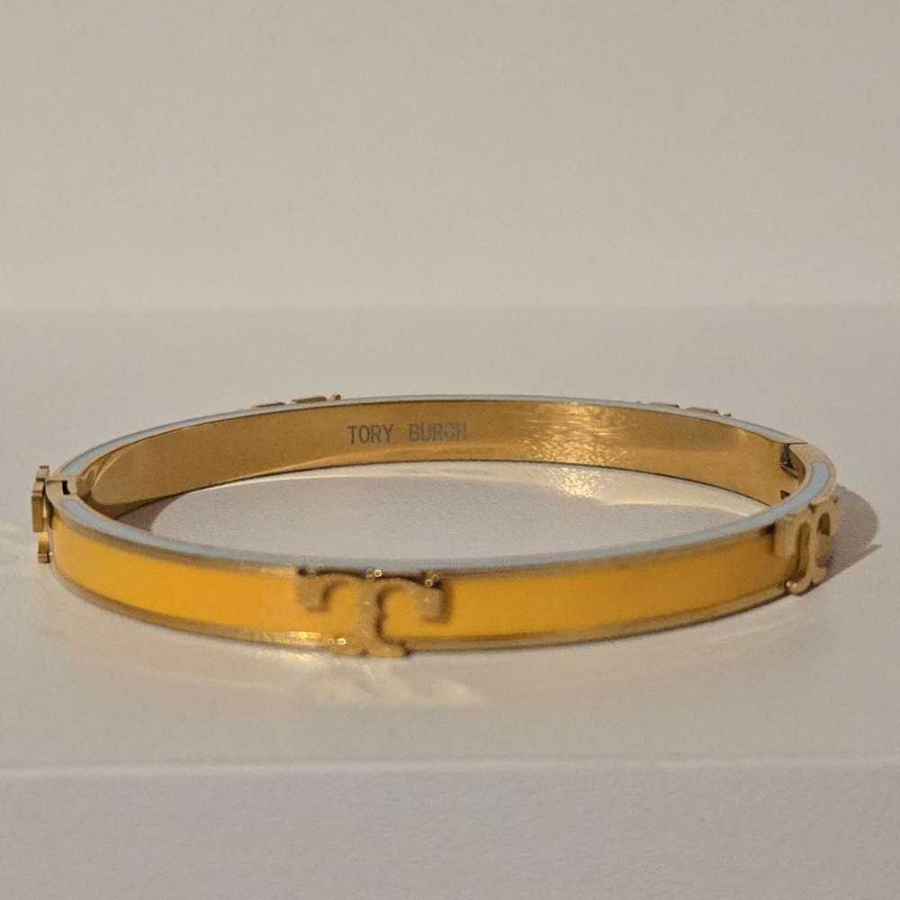 Gold and Yellow Bangle Bracelet